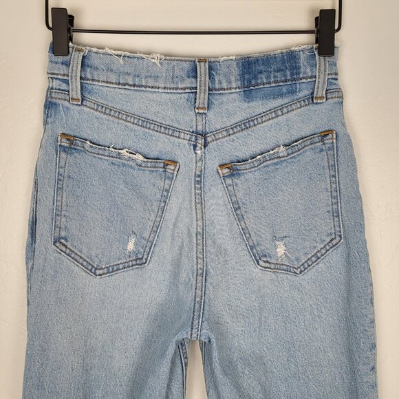 Abercrombie & Fitch Size 25S The 90s Straight Ultra High Rise Jeans Side Slits - Picture 7 of 13
